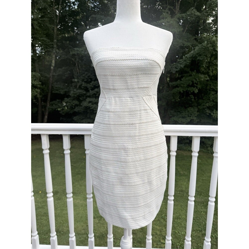 MIAMI Womens Strapless Bodycon Dress Bandage Bachelorette Party Dress IVORY